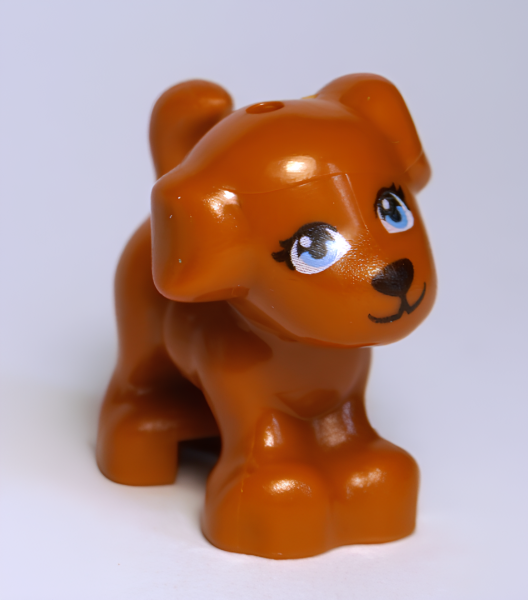 Собака Lego 93088pb09 Dog, Friends, Puppy, Standing with Bright Light Blue Eyes and Black Nose, Mouth and Eyelashes Pattern (Coco)